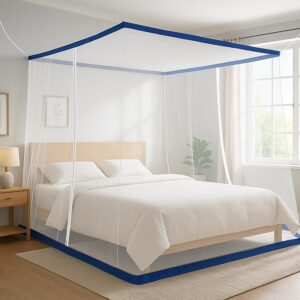 Classic Mosquito Net for King Size Bed with Double Zipper | 6 x 6.5 ft