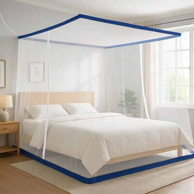 Classic Mosquito Net for King Size Bed with Double Zipper | 6 x 6.5 ft